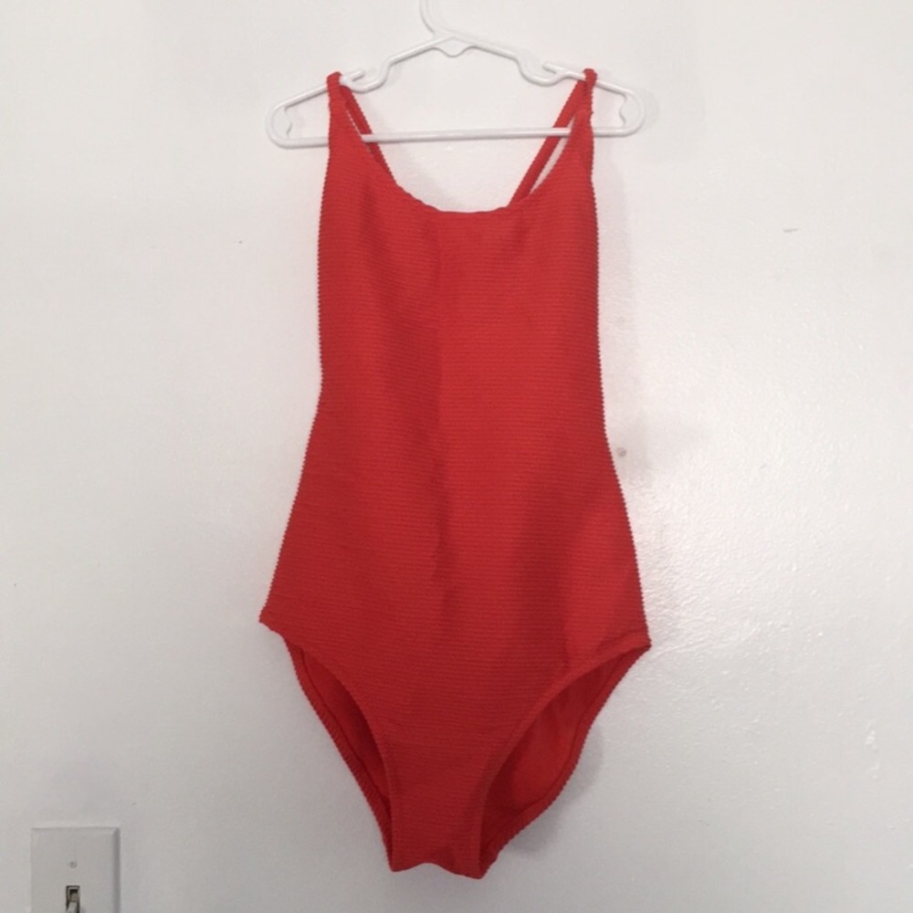 One piece tie back bathing suit swim